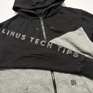 Linus Tech Tips Hoodie Full Zip Hooded Sweatshirt Colorblock LTT MERCH Men Large